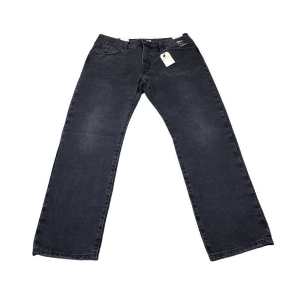 Levi's Premium Middy Straight Mid Rise Jeans Black Nonstretch Size 34 x 31 - Picture 1 of 10